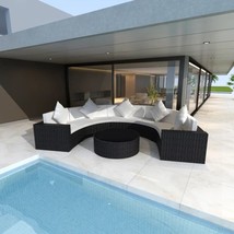 Large Outdoor Garden Patio 6pcs Poly Rattan Lounge Furniture Set With Cu... - £504.12 GBP+