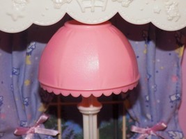 Playskool Dollhouse Pink White Floor Lamp Light fits Fisher Price Loving Family - $12.86