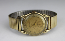 Vintage Benrus Mens Watch 10K gold rolled plate filled 30mm 1920&#39;s - £47.95 GBP