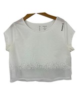 Reebok Cropped Dance Shirt White Size Med Short Sleeve  - £20.89 GBP