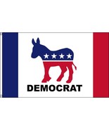 DEMOCRAT RED WHITE BLUE 3 X 5 FLAG banner FL706 POLITICAL PARTY patrioti... - $125.66 MXN