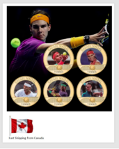 Rafael Nadal Gold Commemorative 5 pcs Coins with Display Stands . - $39.00