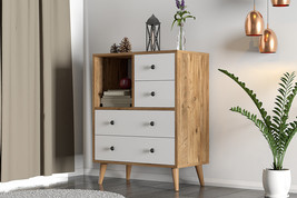 Alba 4 Drawer and Open Shelf  Modern Design Dresser - £155.67 GBP