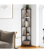 5-tier Display Utility Metal Wall Shelf Corner Storage Rack Bookcase Boo... - $1,405.56 MXN+