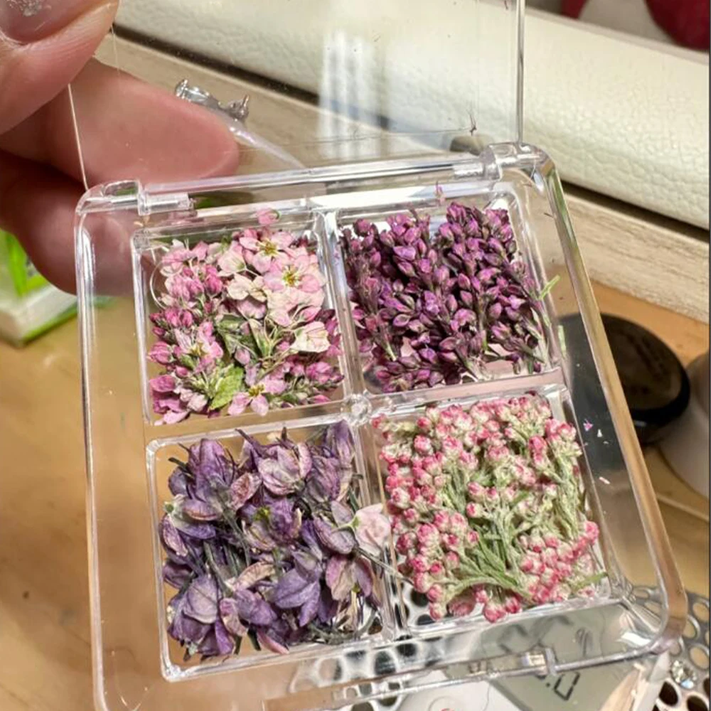 1Pack 3D Real Dried Flowers Nail Art Decoration Natural Pressed Floral Charms - £9.10 GBP+