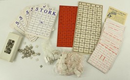 Vintage 1957 Family Toy Leister Board Game Stork Bingo No 1026 Baby Shower - £15.55 GBP