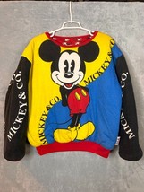 Vintage Micky Mouse Disney Reversible Sweatshirt Size Large XL Color Block 90s - £68.67 GBP