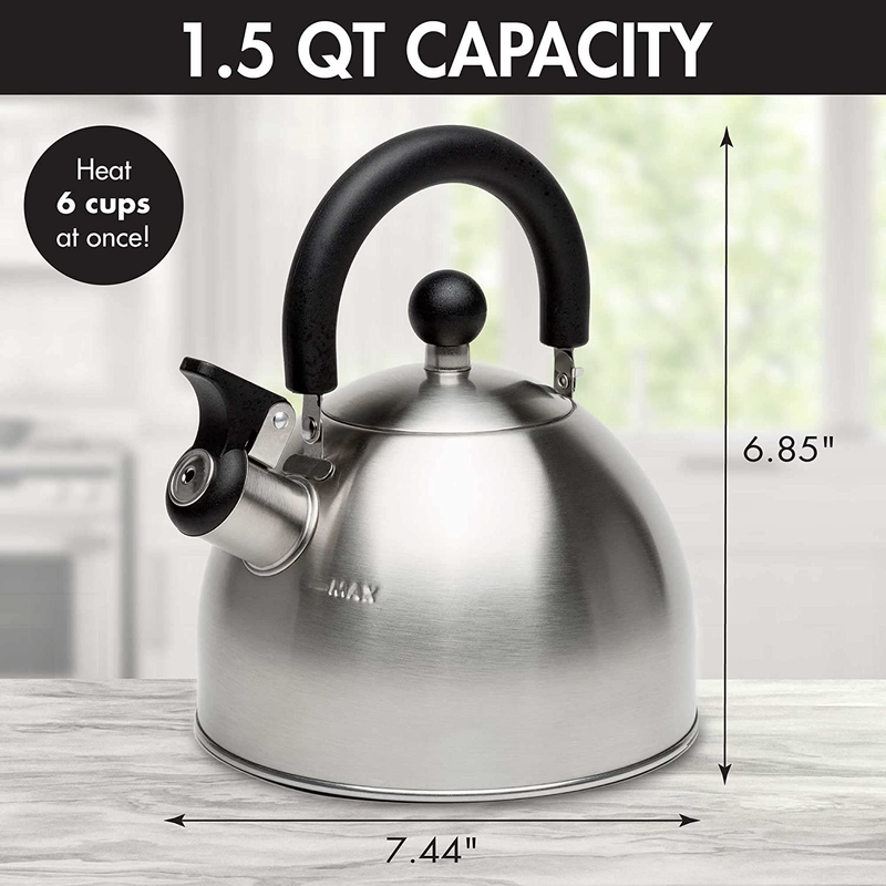 Stewart Whistling Stovetop Tea Kettle Food Grade Stainless Steel, Hot Water Fast Item image 3