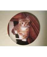 KITTEN ON THE KEYS Cat collector plate CRESTLEY COLLN Orange tabby on Pi... - £23.59 GBP