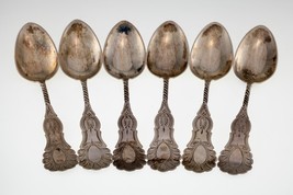 Lot of 6 Antique Coin Silver Teaspoons P.F. Harpel - $237.60