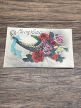 Vintage 1920&#39;s Color Postcard Unposted Buon Anno Flowers Floral KG JD - $184.34 MXN