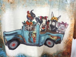 Farm Animals Blue Chevy Ride Allover Print  T Shirt Size L Friends Havin... - £27.60 GBP