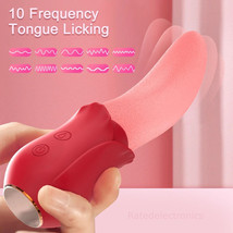 Waterproof Clit Licking Vibrator Tongue Oral Rose G Spot Dildo Sex Toys Women US - £14.60 GBP