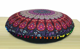 Round Floor Indian Mandala Cushion Cover Meditation Ottoman Pouf Pillow Case - £16.41 GBP+