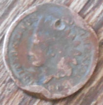 1862-P Copper-Nickel Indian Head Penny. - $5.94