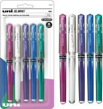 Uniball Signo 207 Gel Impact Stick Gel Pen, 5 Assorted Metallic Pens, 1.0Mm Bold - $15.33