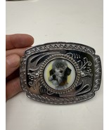 Vintage Unused Cabochon Style 4” Belt Buckle Poodle Schnauzer Portrait C... - $753.70 MXN