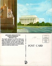 Washington D.C. Lincoln Memorial Statue Washington Monument Vintage Postcard - £7.39 GBP