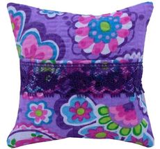 Tooth Fairy Pillow, Purple, Paisley Print Fabric, Purple Lace Trim for Girls - £3.95 GBP