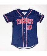 Mizuno Tigers Full Button Baseball Jersey Men&#39;s Large Navy Blue Red Detr... - $38.61