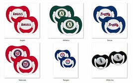 MLB Pacifiers Set of Solid Color Shield w/ Holes on Card -Select- Team Below - £11.74 GBP