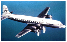 Pan American Airways DC 4 over Miami 1946 Airplane Postcard - £4.71 GBP