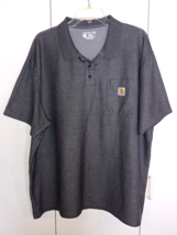 Carhartt Men&#39;s Ss Pullover Knit Shirt W/BUTTON PLACKET-3XL-LOOSE FIT-WORN Once - £13.85 GBP