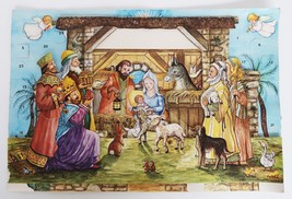 Vintage Nativity Scene Pop Out 3D Advent Calendar Christmas JCO Denmark - $14.99