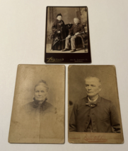 Antique Photographs Older Couple Cabinet Cards Lot of 3 Man and Woman - £23.33 GBP