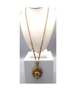 Vintage West Germany Ornate Cameo Necklace Russian Gold Filigree and Pea... - £200.48 GBP