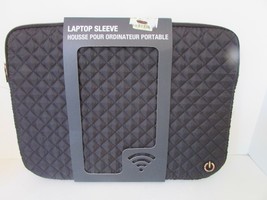 PORTABLE LAPTOP SLEEVE CASE W/ZIPPER 13&quot; TO 15&quot; BLACK TUFTED BY TAGALONG... - $11.83