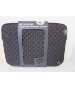 PORTABLE LAPTOP SLEEVE CASE W/ZIPPER 13&quot; TO 15&quot; BLACK TUFTED BY TAGALONG... - $220.51 MXN