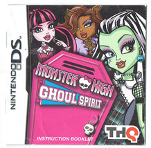 Nintendo DS Monster High Ghoul Spirit Instruction Manual only - $5.05