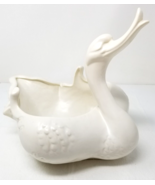 Swan Planter Hull USA Creamware Art Pottery MCM 1950s White Large - $18.95