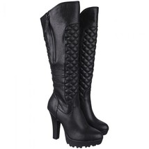 Women&#39;s Size 9 Black Knee High Pocket Boots - £40.17 GBP