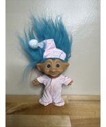 Treasure Troll 5" Doll Figure Bedtime Pajamas PJs Blue Hair Vintage jewe... - €12,78 EUR