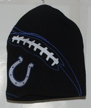 NFL Team Apparel Licensed Indianapolis Colts Black Flame Winter Cap - £14.21 GBP