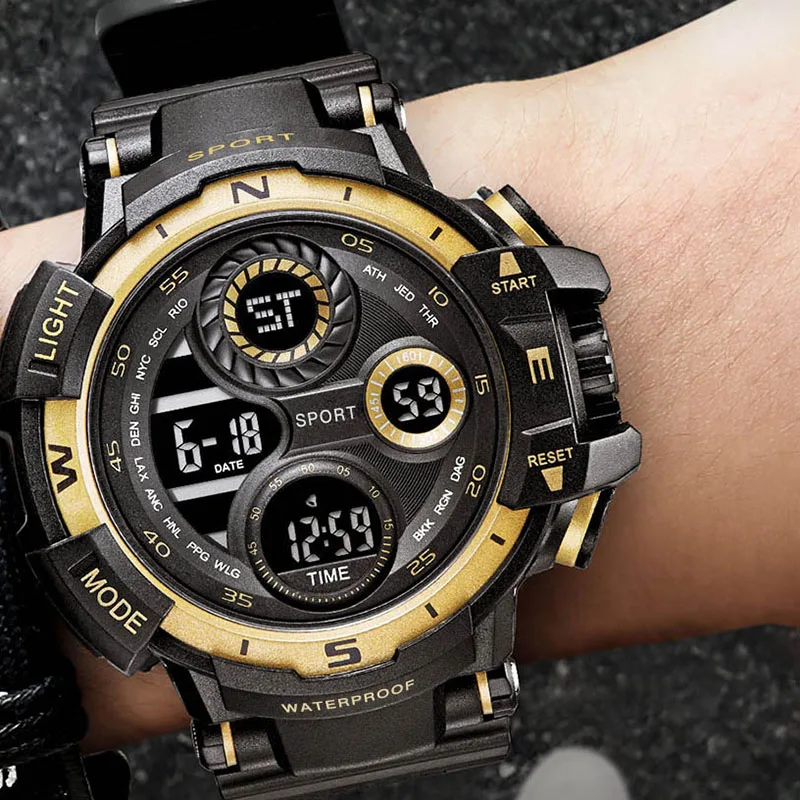 Military Digital Watch for Men Outdoor Men&#39;s Sports Watches Clock Waterp... - $15.99