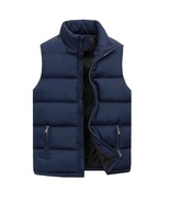 Winter Men Vest Parkas Cotton Casual Sleeveless Stand Thick Clothes Soli... - £15.72 GBP