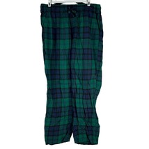 Old Navy Mens Flannel Pajama Pants Large Navy Green Plaid 100 Percent Cotton - £10.93 GBP