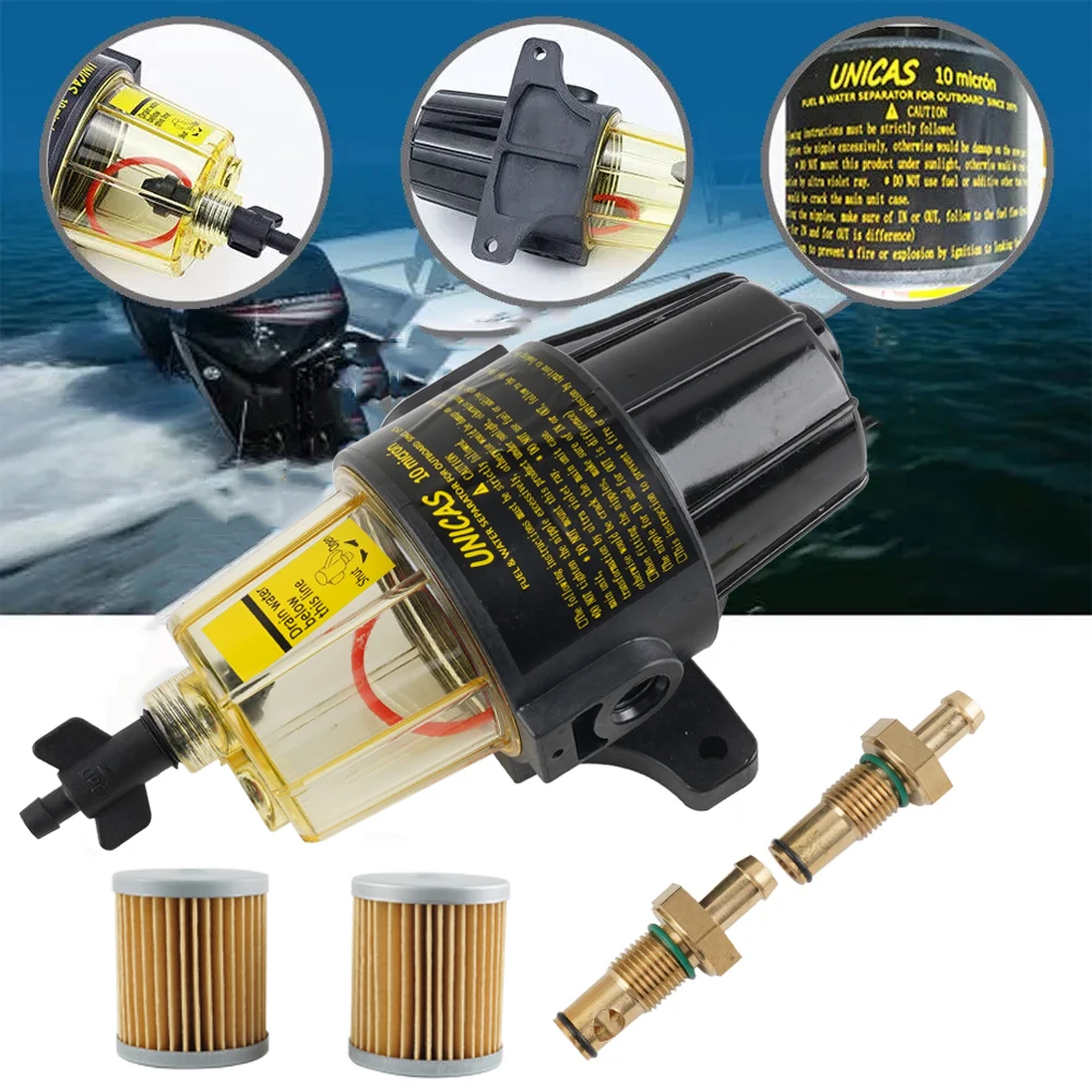 Fuel Filter UF-10K Water Separator Assembly with 2 Pcs Extra Filter Yacht boat - £44.92 GBP