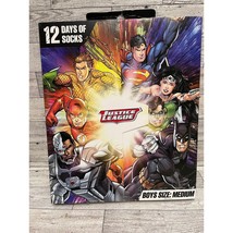 DC Justice League Boys Size Medium Socks Advent Calendar 12 Days of Socks - $12.86