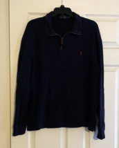 Polo Ralph Lauren Black Cotton 1/4 Zip Pullover Red Pony Sweater Men&#39;s S... - £18.28 GBP