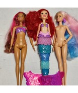 Lot of 3 Mattel Hasbro Barbie Princess Mermaid Fashion Doll K48HF - €12,50 EUR