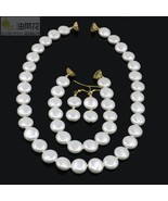 Hot Fashion Style 12mm Coin Natural White  Pearl Shell Necklace Bracelet... - £21.35 GBP