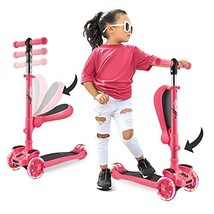 Safe 3-Wheeled Scooter for Kids 1-14 - LED Lights, Lean-to-Steer, and Fo... - $35.96