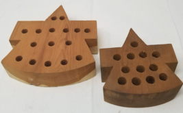 Drill Bit Holders Wood Standalone Handmade Set of 2 Small Large Stained ... - £14.67 GBP