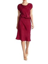 NWT L New Designer Josie Natori Womens Large Dark Pink Dress Cupro Magenta SS  - £298.58 GBP