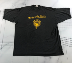 Vintage Michigan Bow Hunters T Shirt Mens 2XL Black Yellow Graphic Deer Logo - £21.96 GBP