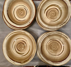 Gourmet Expressions Marble Swirl Soup Salad Bowls (8) 8-1/8&quot; x2-7/8&quot; Stoneware - £38.57 GBP